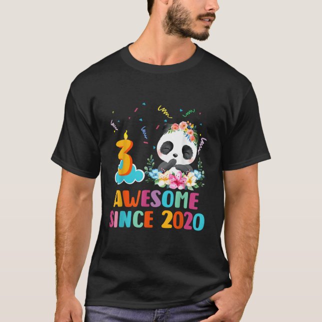 Camiseta 3 Incrível Desde 2020 3Rd Panda Unicorn (Frente)