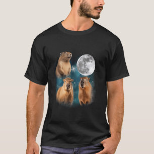 Camiseta 3 Lua Capybara Funny Capibara Rodent Amante de os