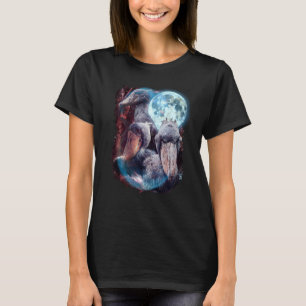 Camiseta 3 Lua Cegonha-de-sapatos Ave Animal