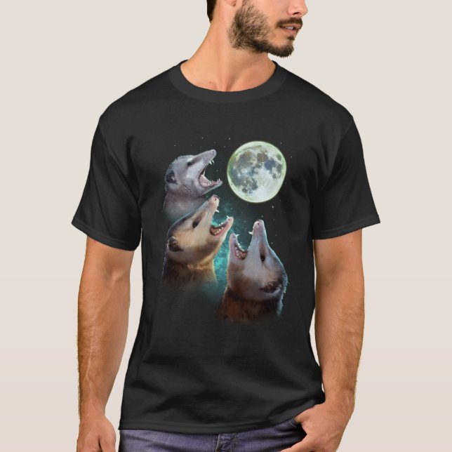 Camiseta 3 Lua Opposum Com 3 Luas Possíveis E Morto (Frente)