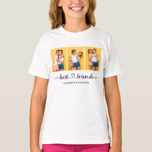 Camiseta 3 melhores amigos personalizados de colagem de fot