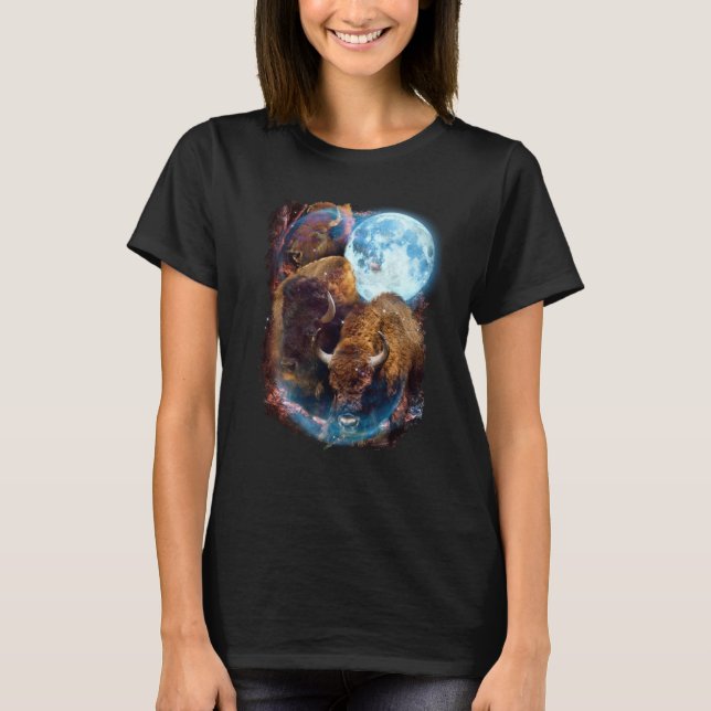 Camiseta 3 Moon Bison Buffalo Animal Bison (Frente)