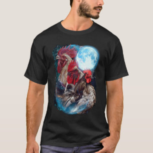 Camiseta 3 Moon Frango Passaro Engraçado Amantes de Animais