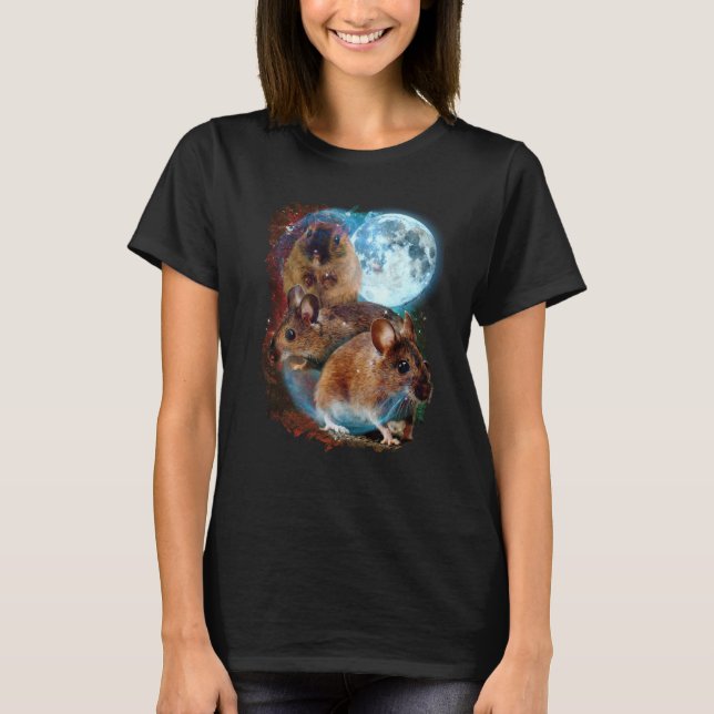 Camiseta 3 Moon Mouse Murine Rodent Rat Animal (Frente)