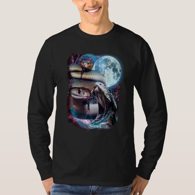 Camiseta 3 Moon Snake Squamata Reptile Animal (Frente)