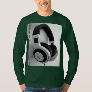 Camiseta 3) Ouvir música simpática e auscultadores