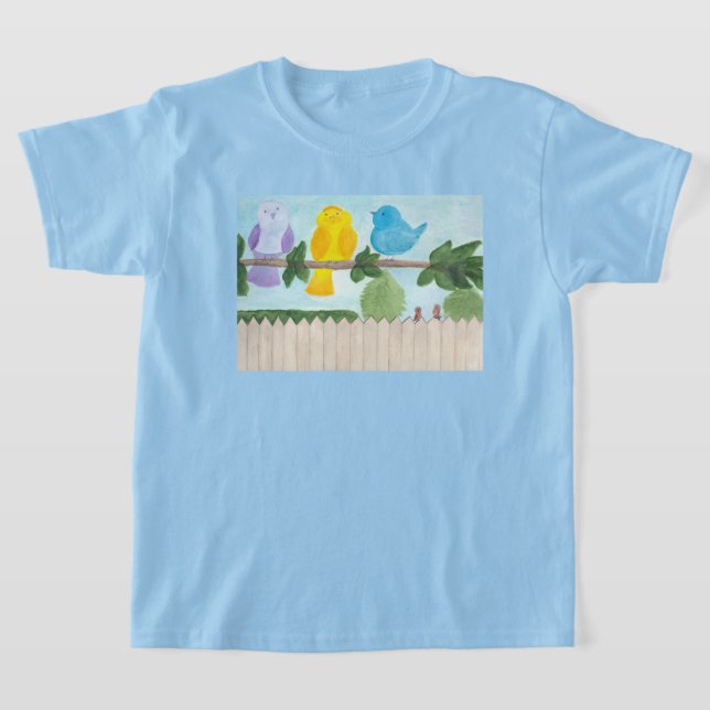 Camiseta 3 Pássaros Coloridos Infantil (Postura )