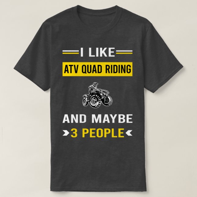 Camiseta 3 Pessoas ATV Quad Ring (Frente do Design)