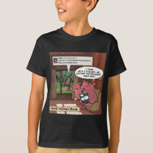 Camiseta 3 Porquinhos Inteligentes nas Mídias Sociais