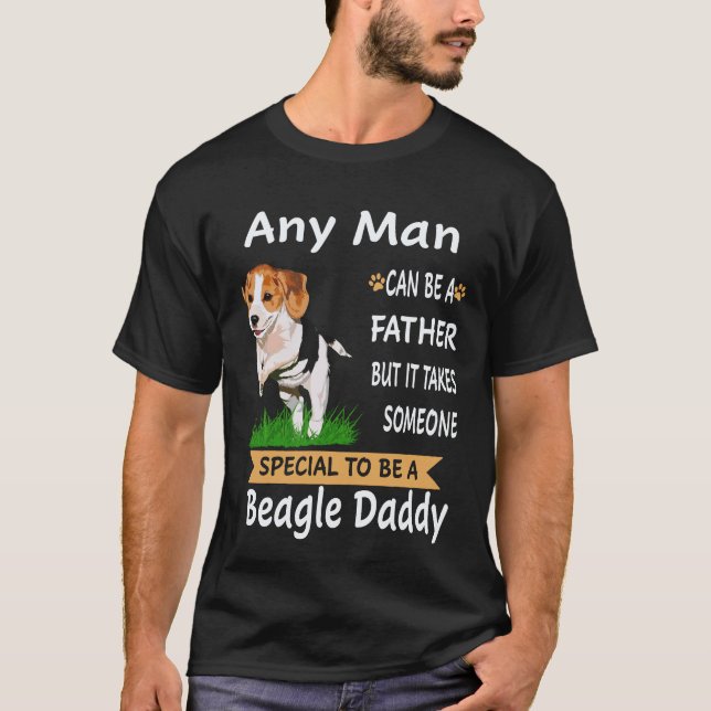 Camiseta 3 Qualquer Homem - Beagle Papai Beagle (Frente)