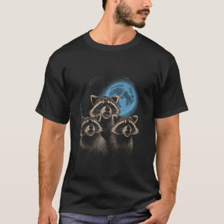 Camiseta 3 Racoon Moon Howcoon Head Engraçado Por Homens W
