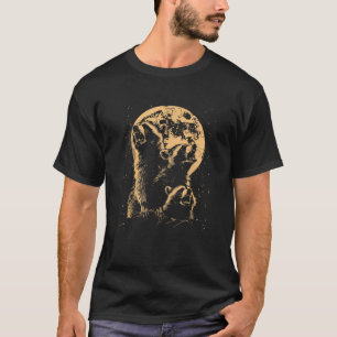 Camiseta 3 Racoon Moon Howling Raccoon Humor Memors
