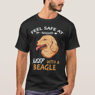 Camiseta 3 Sinta-se Seguro à Noite Durma Com Um Beagle