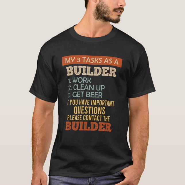 Camiseta 3 Tarefas como proprietário de um edifício residen (Frente)