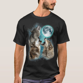 Camiseta 3 Wolf Moon Howling Wolf Head Wolf