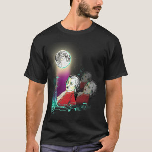 Camiseta 3 Wolfgang Amadeus Mozarts e lua