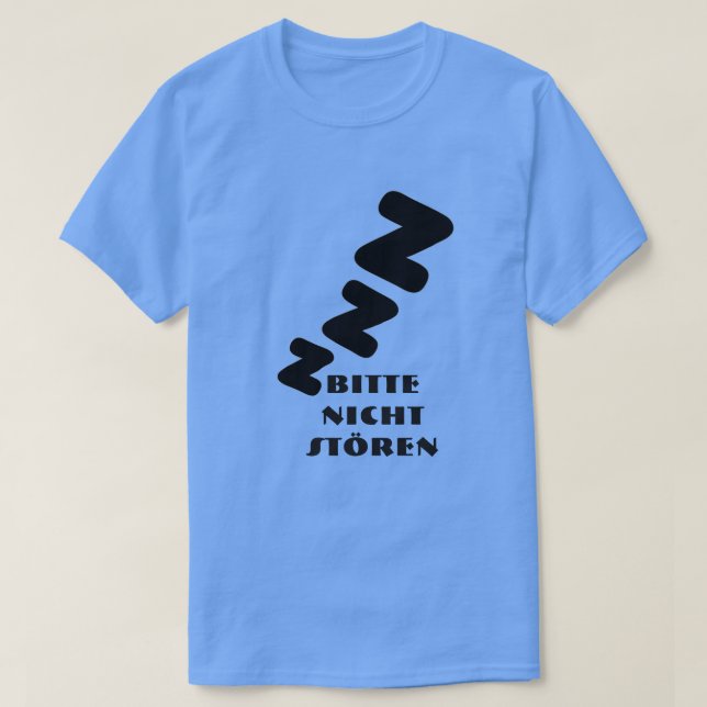 Camiseta 3 Z dormindo com texto Bitte nicht stören (Frente do Design)