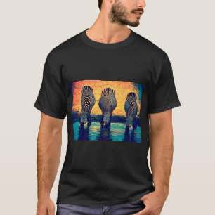 Camiseta 3 Zebras - original safari da selva Abstrato