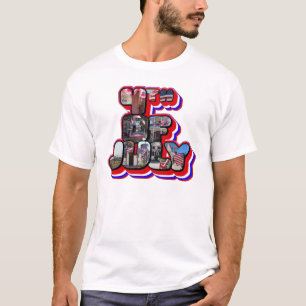 Camiseta 3D 4º De Julho Grande Letra T-Shirt