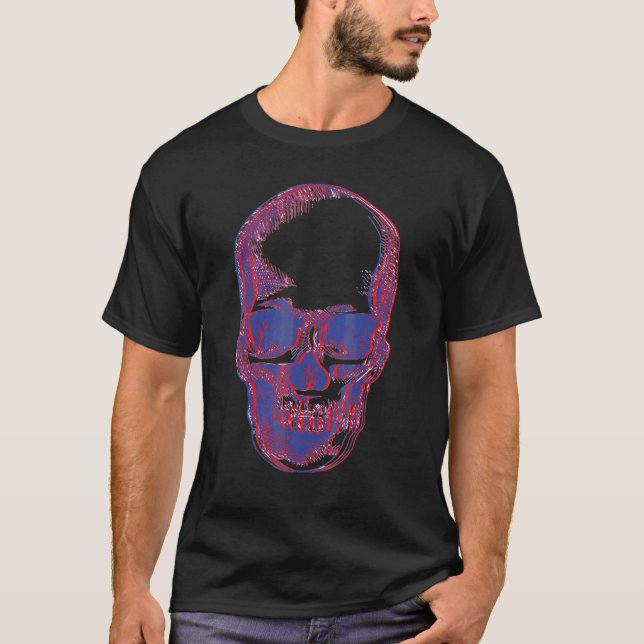 Camiseta 3d Arte surreal gótica em crânio (Frente)