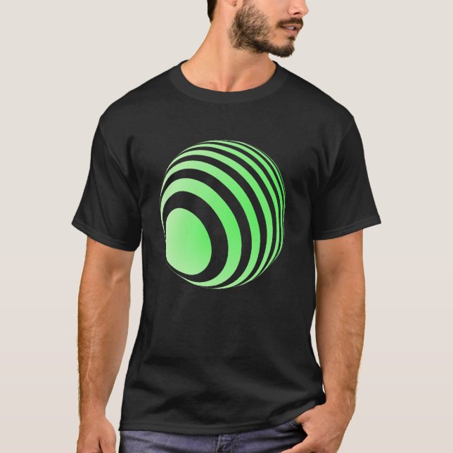 Camiseta 3D-Ball mit grünen Streifen -  (Frente)