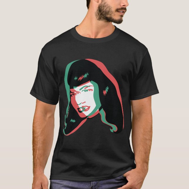 Camiseta 3D Bettie Page gift (Frente)