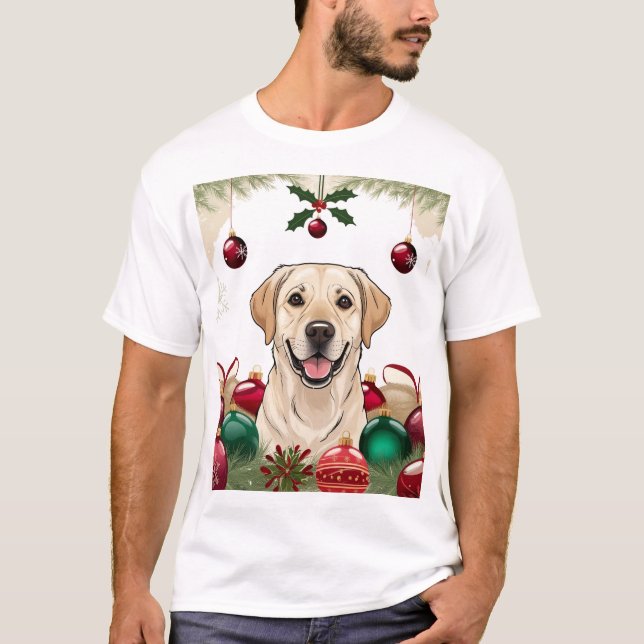 Camiseta 3D Cão no natal (Frente)