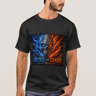 Camiseta 3D Caveira Fogo vs Gelo –