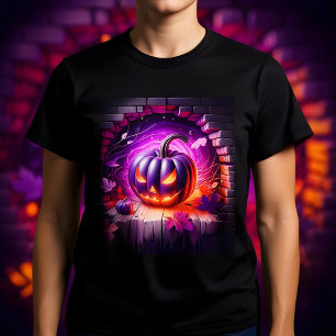 Camiseta 3d Design de Abóbora de Halloween