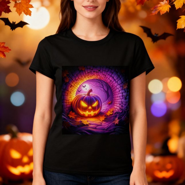 Camiseta 3d Design de Abóbora de Halloween (Criador carregado)