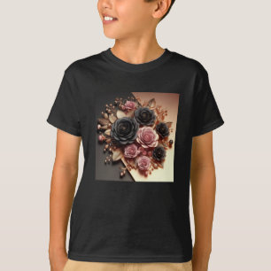 Camiseta 3d Douradas Rosas Pretas Rosa Negras #11 Sticker