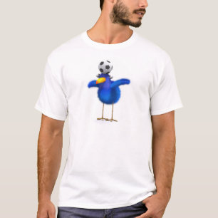 Camiseta 3d futebol de pássaros azuis