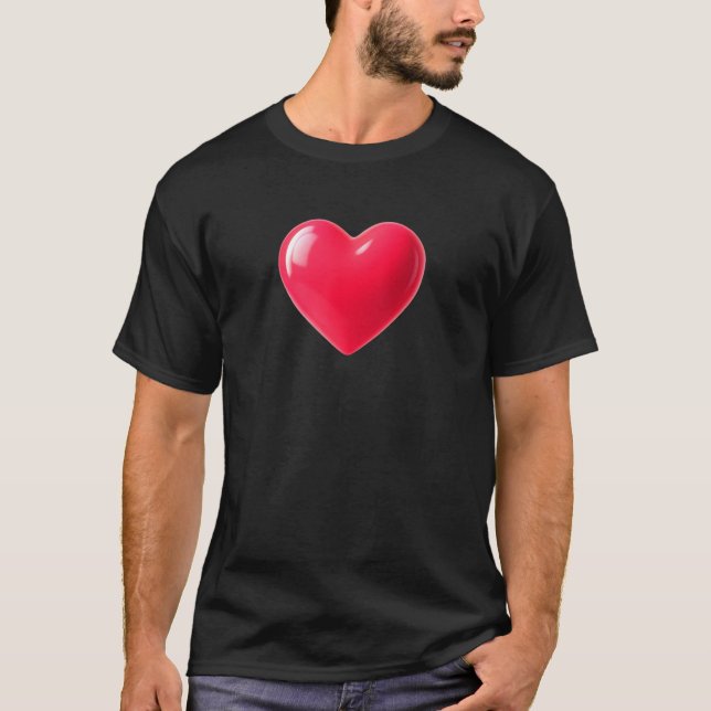 Camiseta 3D Glossy Red Heart (Frente)