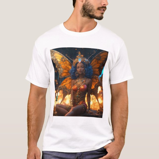 Camiseta 3D Interpretação Africana majestosa T-Shi (Frente)