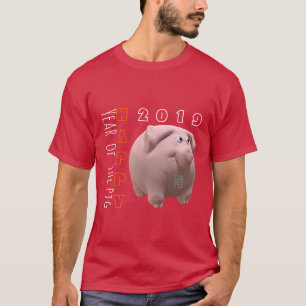 Camiseta 3D T chinês do homem do ano novo 2019 do porco 2