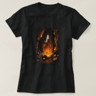Camiseta 3d Vermelho Cristal Laranja Brilhante