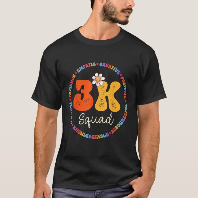 Camiseta 3K Squad Team Crew Teacher Kindergarten Kinder Ele (Frente)