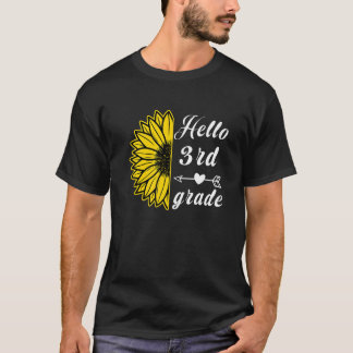 Camiseta 3rd Grade Back to School Boys Girls Kids Sunflower