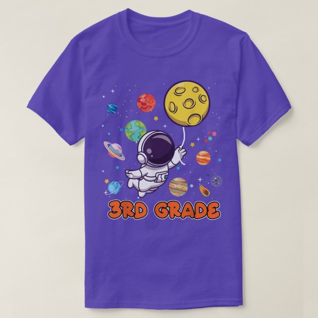 Camiseta 3rd Grade Birthday Boy Tee Astronaut Third Grade B (Frente do Design)