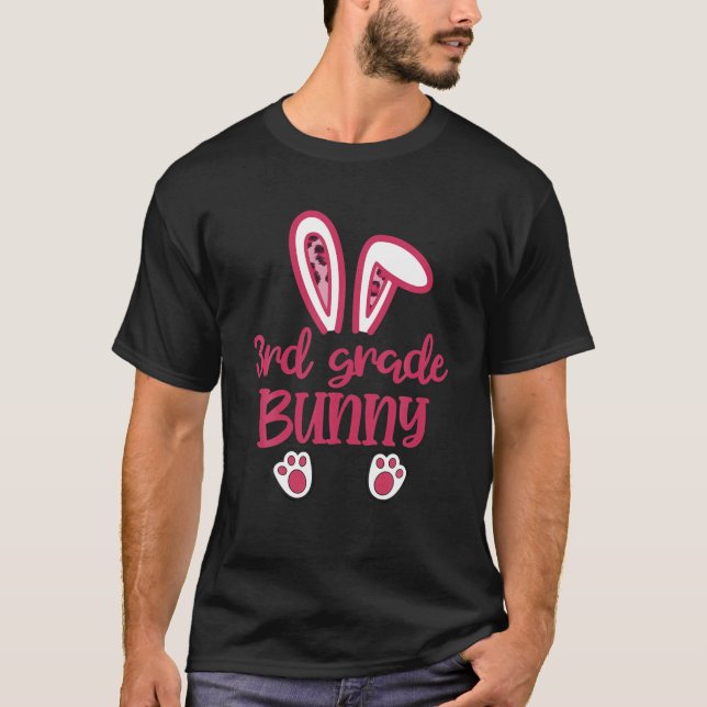 Camiseta 3Rd Grade Bunny Cute Rabbit Face Easter Day Studen (Frente)