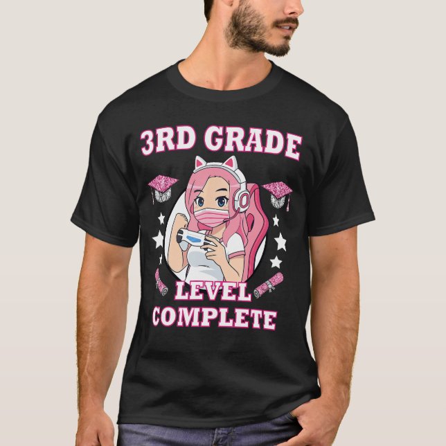 Camiseta 3rd grade level complete funny gaming graduation a (Frente)