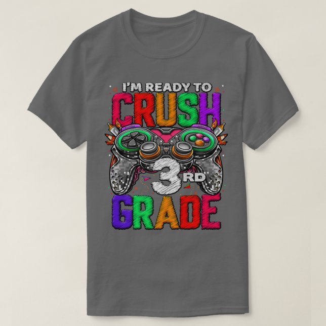 Camiseta 3rd Grade Level Unlocked Game On 3rd Grade Back To (Frente do Design)