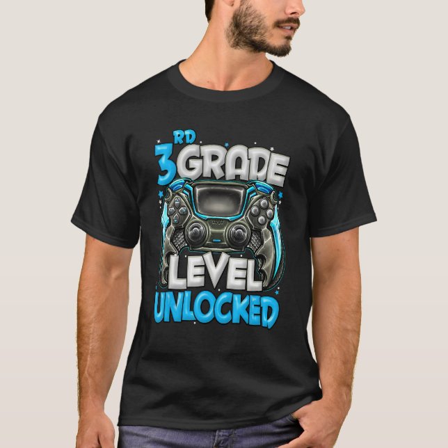 Camiseta 3rd Grade Level Unlocked Game On 3rd Grade Back To (Frente)