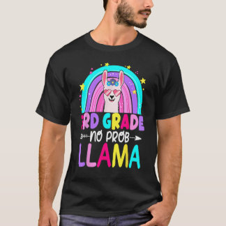 Camiseta 3rd Grade No Prob Llama Rainbow Back To School Tea