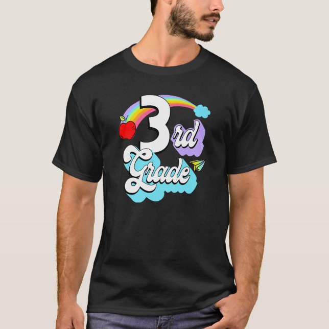 Camiseta 3rd Grade Rainbow Back To School Third Grade Teach (Frente)
