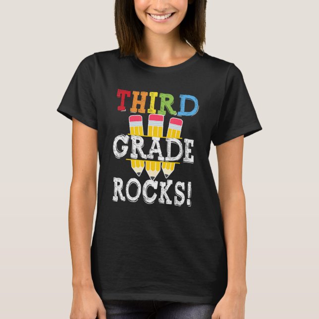 Camiseta 3rd Grade Rocks Back To School Student Kid Teacher (Frente)