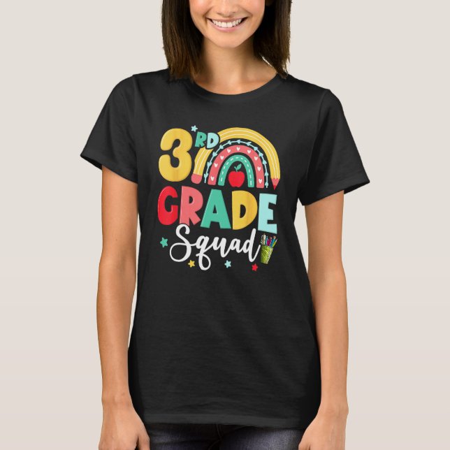 Camiseta 3rd Grade Squad Team  Back To School Girls Boys Te (Frente)
