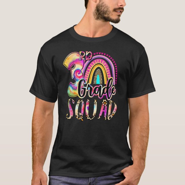 Camiseta 3rd Grade Squad Tie Dye Back To School Teacher Stu (Frente)