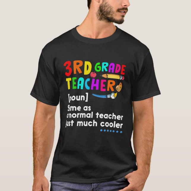 Camiseta 3Rd Grade Teacher Noun Definition Back To School M (Frente)
