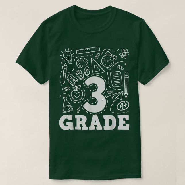 Camiseta 3rd Grade Typography Team 3rd Grade Back To School (Frente do Design)